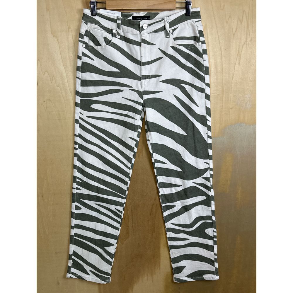 Zebra Sanctuary Jeans Women's 29 High Rise‎ Straight